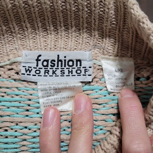 Vintage 80s grandpa style fair isle heavy knit pullover sweater - Picture 11 of 12